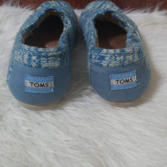 Toms Sherpa Lined Blue And Cream Alpargata Size 6 - Picture 5 of 6